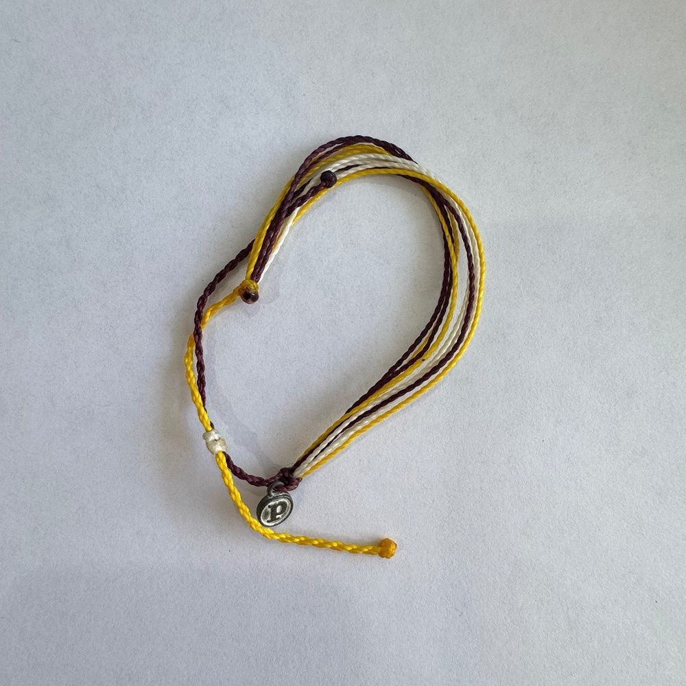 Pura Vida Yellow White Burgandy String Bracelet